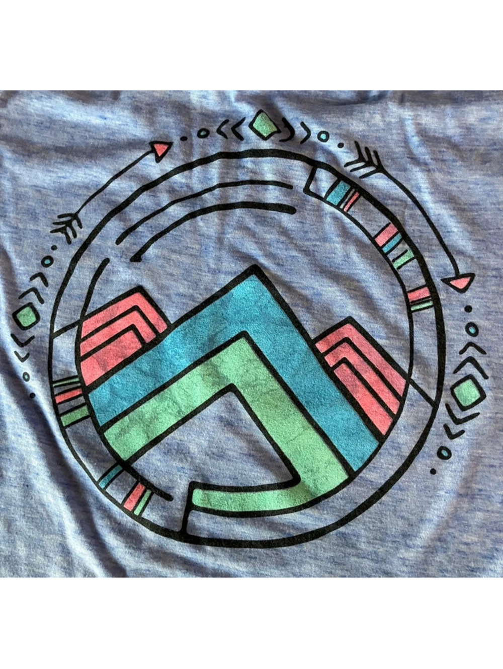 Moab Utah Mountain Graphic Tee Southwestern Gorpcore Heather Blue
